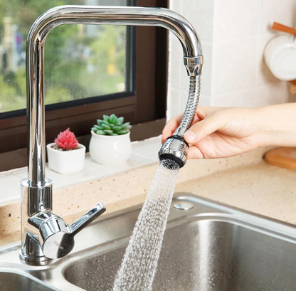 Extensor Flexible 360° para Grifo de Fregadero con Ahorro de Agua